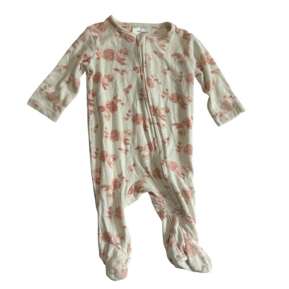 Aden + Anais Baby Girl Zipper Sleeper Footie Soft Pink Floral 0-3 Months